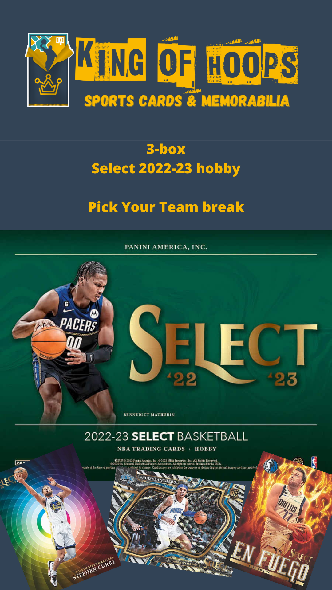 Basketball Break 1373 3box SELECT 202223 hobby Pick your team brea