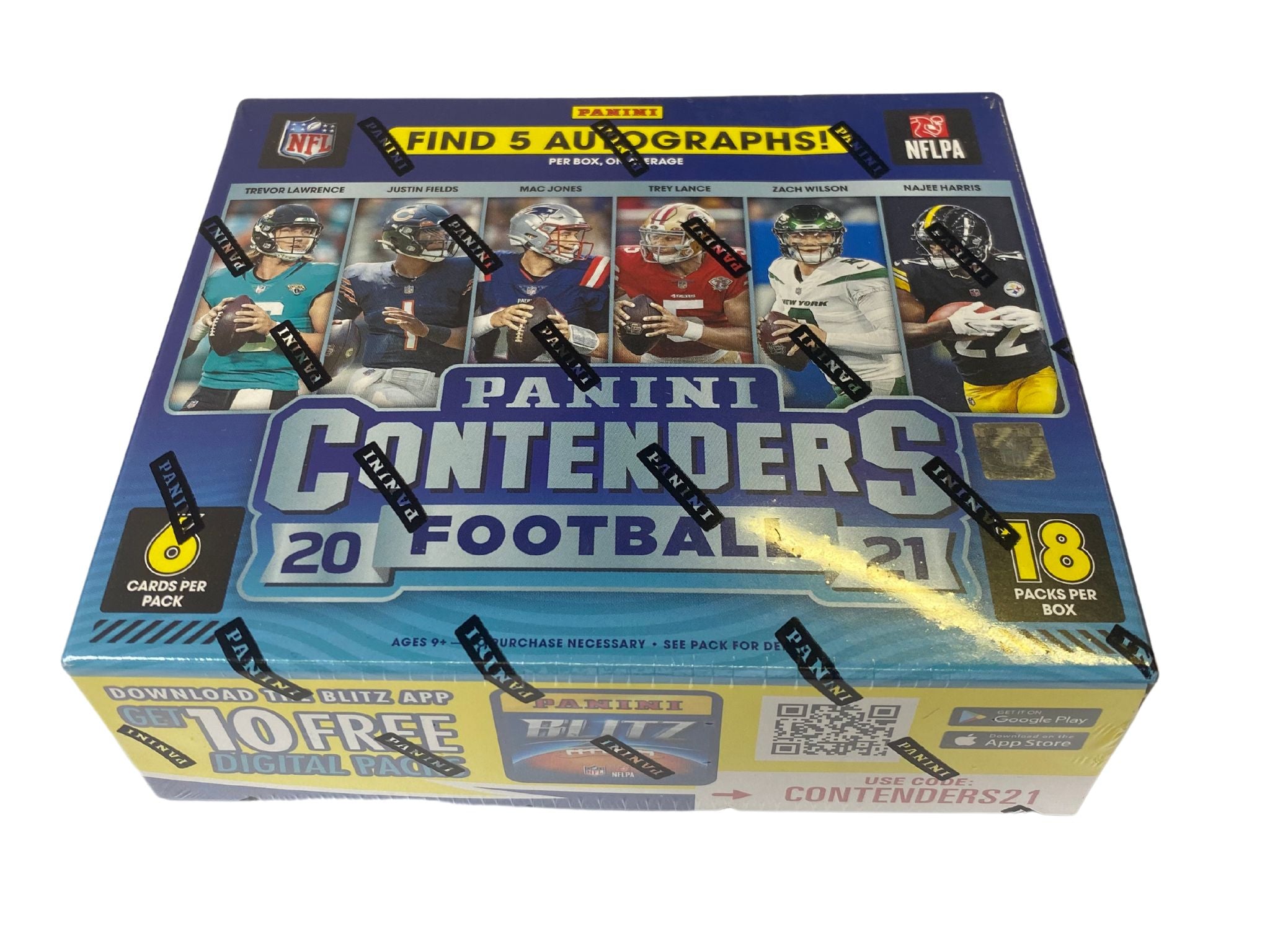 2021 Panini Contenders Football Jumbo Value 12-Pack Box (Emerald  Parallels!)