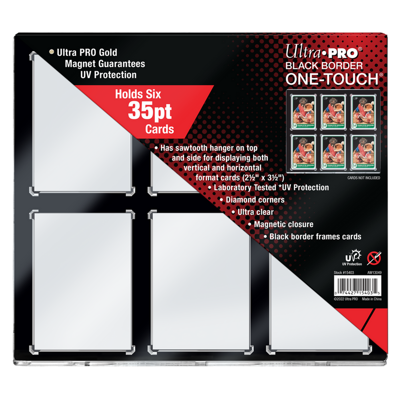 Ultra Pro 35PT 6-Card Black Border UV ONE-TOUCH Magnetic Holder