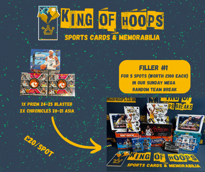Basketball Break #1719 FILLER #1 for the 10-box mega mixer - 3-box Prizm-Chronicles mixer - Random Team Break