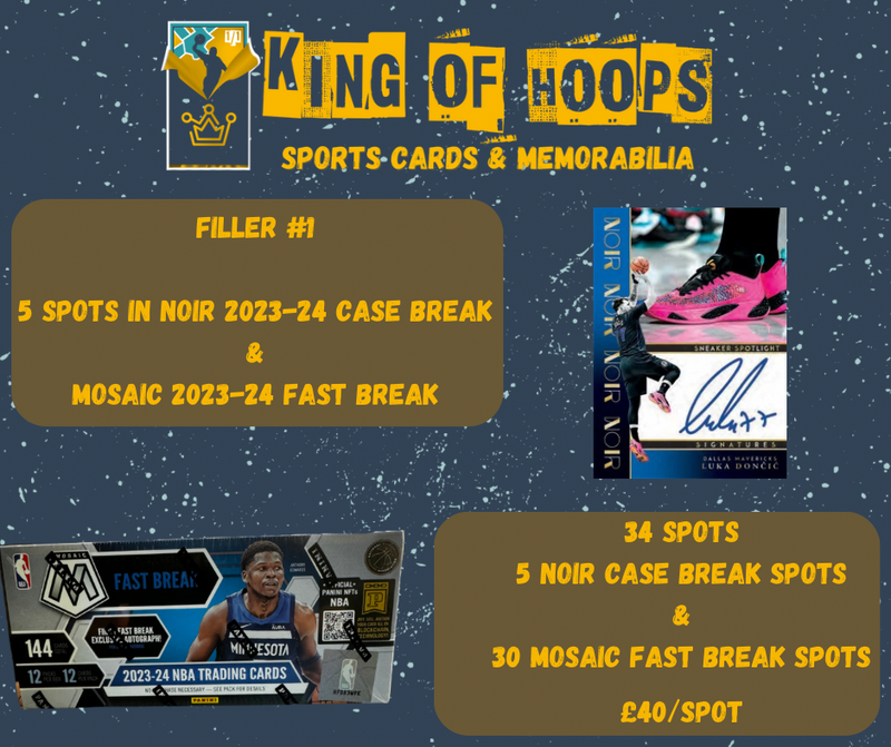 Basketball Break #1591 NOIR Filler #1 Mosaic 2023-24 fast break & 5 Noir 2023-24 case break spots