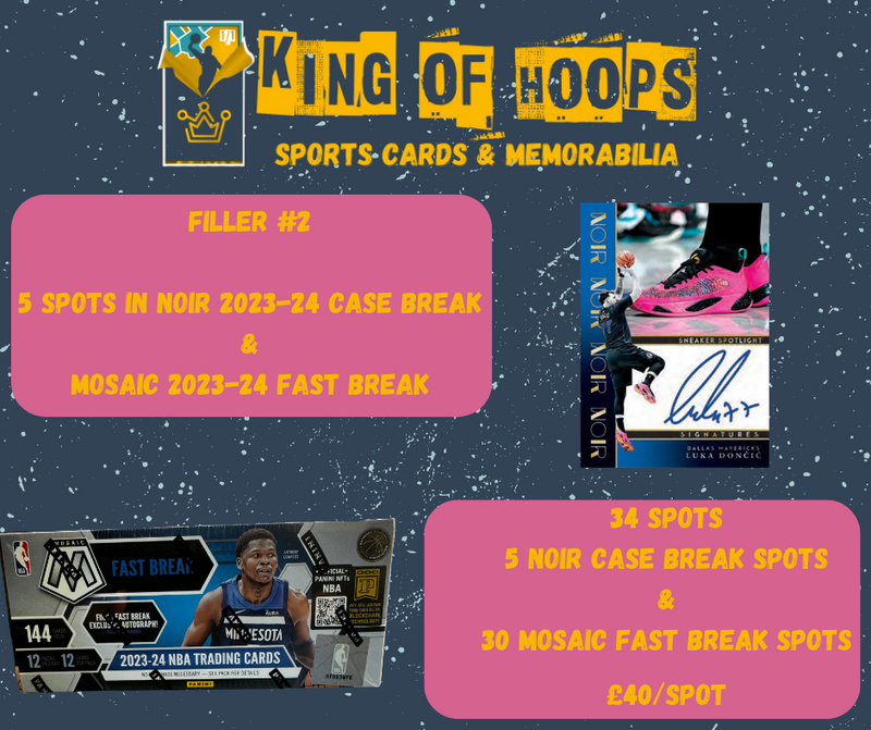 Basketball Break #1592 NOIR Filler #2 Mosaic 2023-24 fast break & 5 Noir 2023-24 case break spots