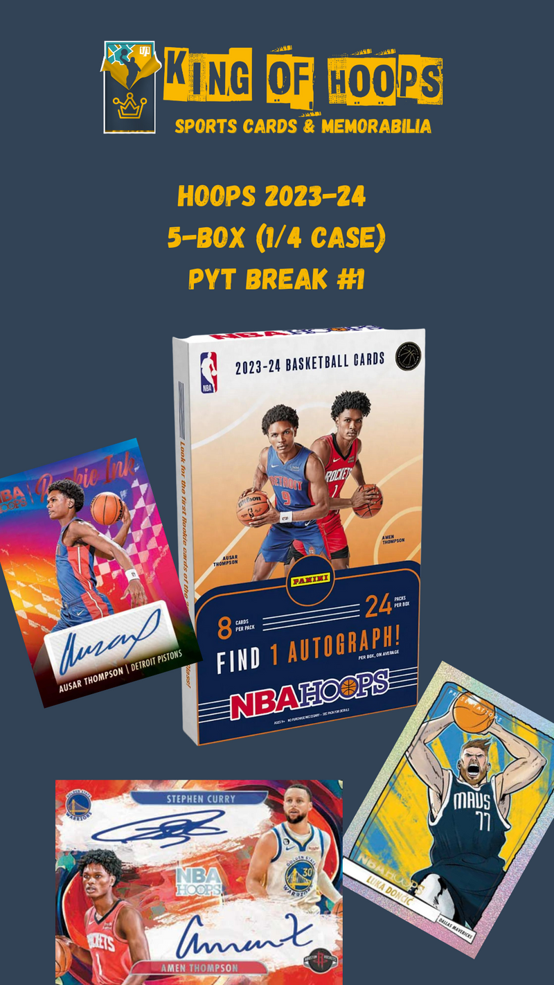 Basketball Break #1433 5-box (1/4 case) Hoops 2023-24 Hobby box Pick Your Team Break #1