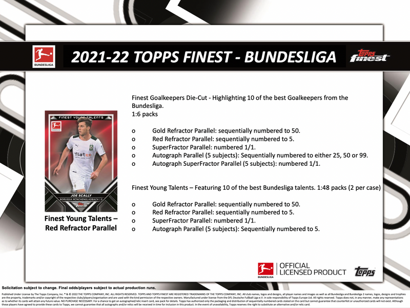 2021/22 Topps Bundesliga Finest Soccer Hobby Box