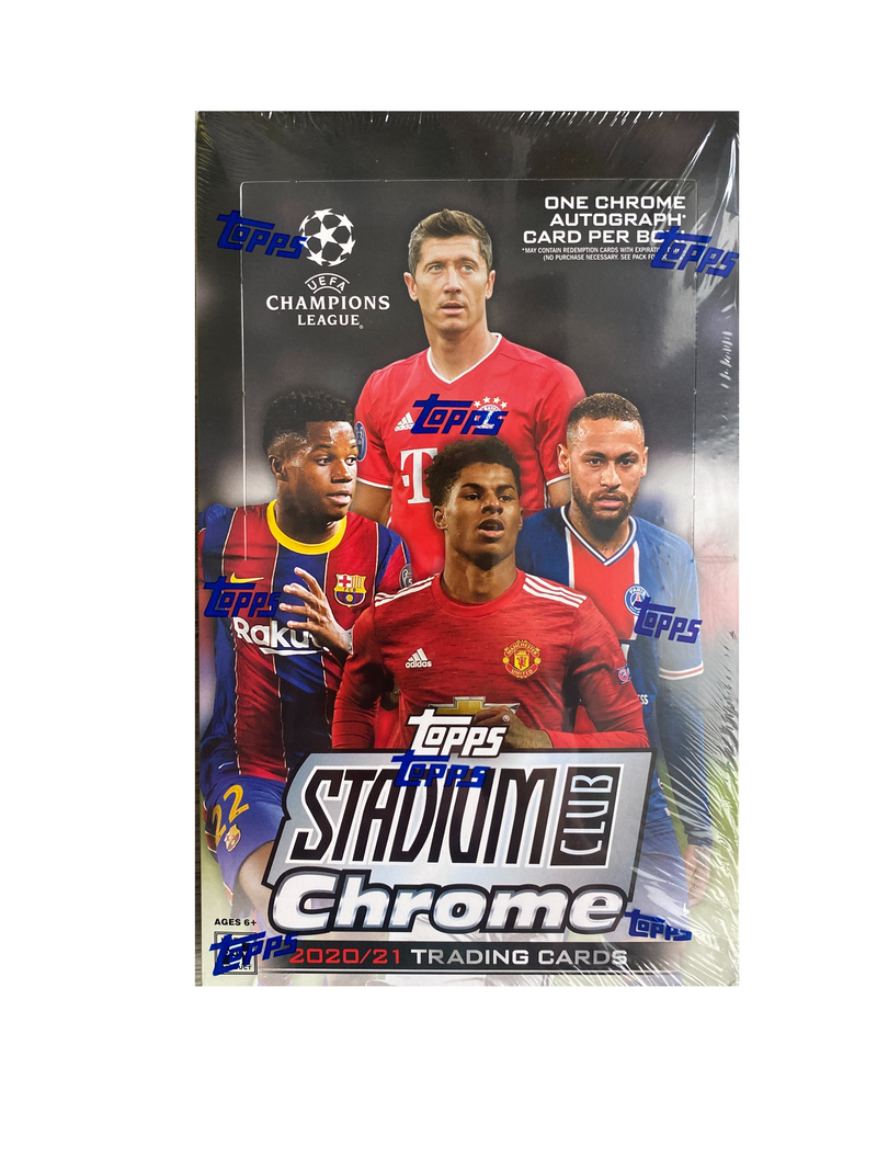 2020/21 Topps UEFA Champions League Stadium Club Chrome Soccer Hobby Box